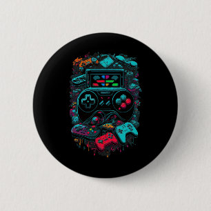 Badge Rond 5 Cm Contrôleur de jeu vidéo Gamer 14