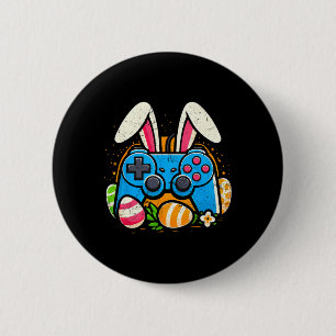 Badge Rond 5 Cm Contrôleur de jeu vidéo vintage Lapin de Pâques Jo