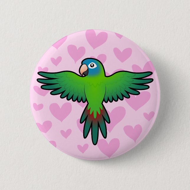 Badge Rond 5 Cm Conure / Loriquet / Amour de perroquet (Devant)
