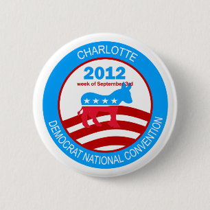 Badge Rond 5 Cm Convention 2012 de Charlotte Démocrate