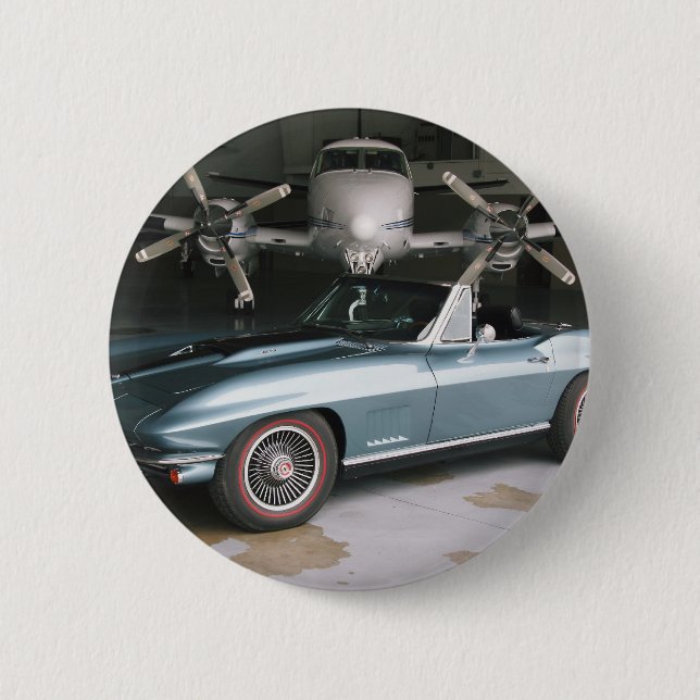 Badge Rond 5 Cm Convertible de Corvette (Devant)