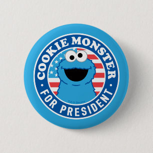 Badge Rond 5 Cm Cookie Monster pour Président
