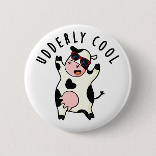 Badge Rond 5 Cm Cool âgé Funny Cow Pun
