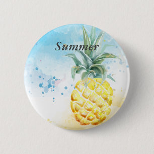 Badge Rond 5 Cm Cool Ananas été
