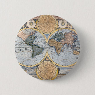 Badge Rond 5 Cm Cool antique de carte du monde