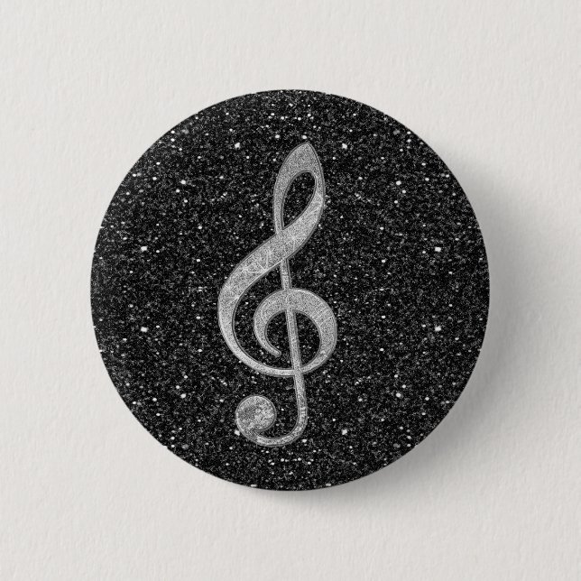 Badge Rond 5 Cm Cool argent parties scintillant effet brillant tre (Devant)