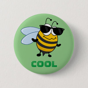 Badge Rond 5 Cm Cool d'abeilles   Funny Tendy Bee personnalisable