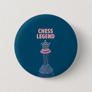 Badge Rond 5 Cm Cool de la légende des échecs avec matchs de contr