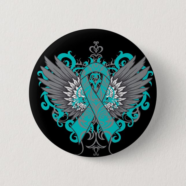 Badge Rond 5 Cm Cool du cancer de l'ovaire (Devant)