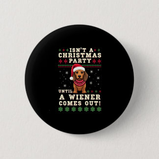 Badge Rond 5 Cm Cool Funny Wiener Dog Christmas Dachshund Holiday 