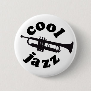 Badge Rond 5 Cm cool jazz print silhouette trumpet