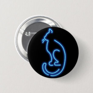 Badge Rond 5 Cm Cool Neon Cat
