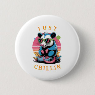 Badge Rond 5 Cm Cool Opossum 80s Retro Flair