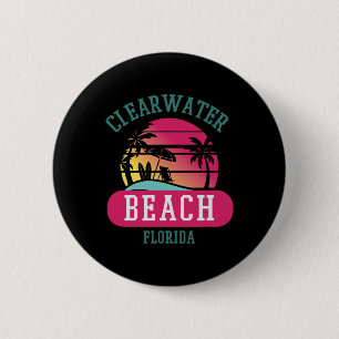 Badge Rond 5 Cm Cool rétro Clearwater Beach Original Florida Beach