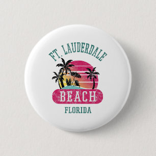 Badge Rond 5 Cm Cool rétro Ft. Lauderdale Vintage Mens Fl B