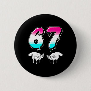 Badge Rond 5 Cm Cool Six Seven 6 7 Mème Costume Slang Gen Alpha Ma