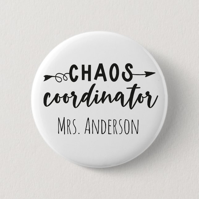 Badge Rond 5 Cm Coordinateur Chaos Bureau Coworker Maman (Devant)