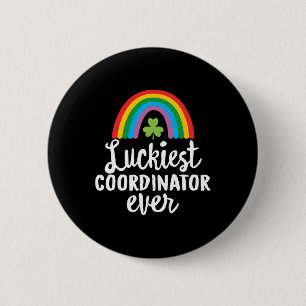 Badge Rond 5 Cm Coordinateur le plus chanceux Shamrocks de la Sain