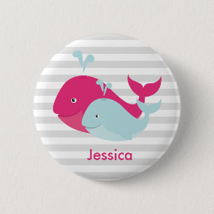 Badge Rond 5 Cm Copains de baleine