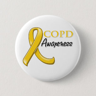 Badge Rond 5 Cm COPD Awareness Ribbon (gold ribbon)