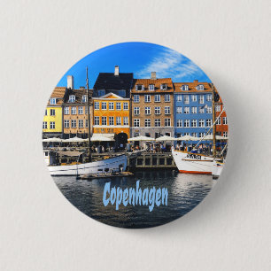 Badge Rond 5 Cm Copenhague Danemark Capital Canal Homes Nyhavn
