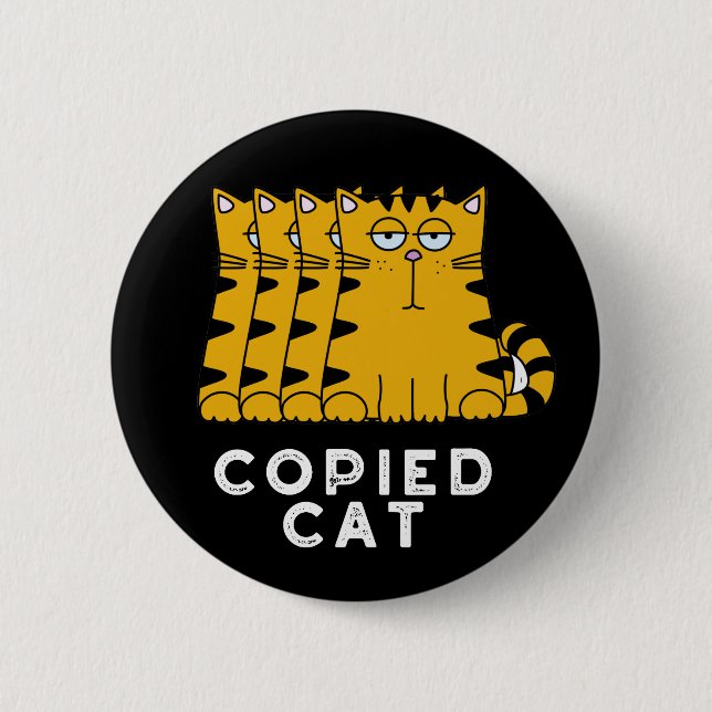 Badge Rond 5 Cm Copié Chat Funny Animal Pun Dark BG (Devant)