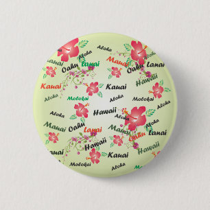 Badge Rond 5 Cm Copie hawaïenne