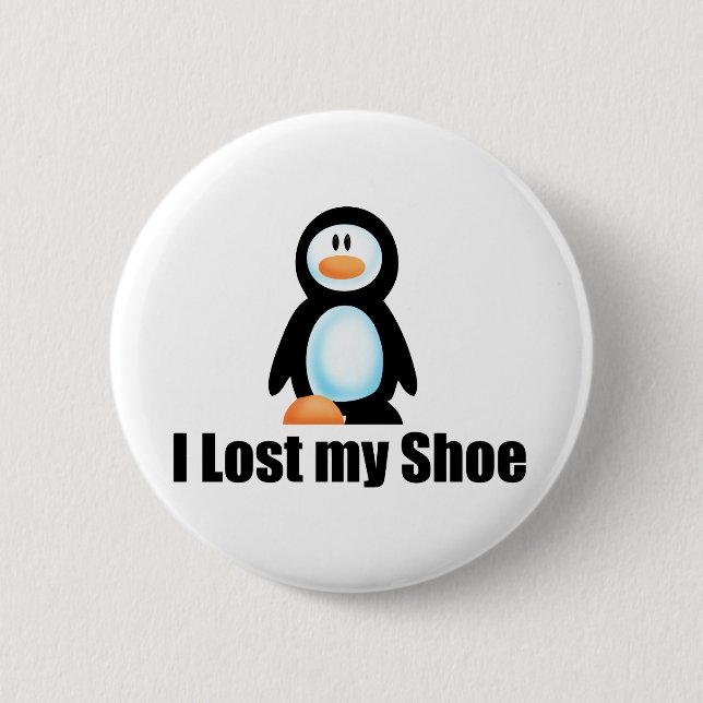 Badge Rond 5 Cm Copie perdue de chaussure de pingouin (Devant)