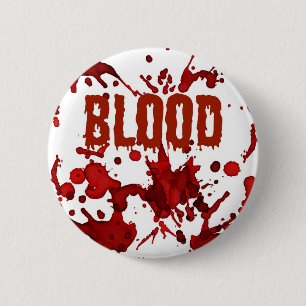 Badge Rond 5 Cm Copie ROUGE de Halloween de sang