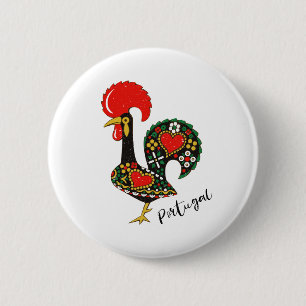 Badge Rond 5 Cm Coq de Galo de Barcelos Portuguese