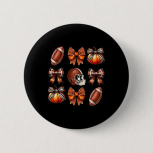 Badge Rond 5 Cm Coquette Bow American Football Jour Thanksgiving