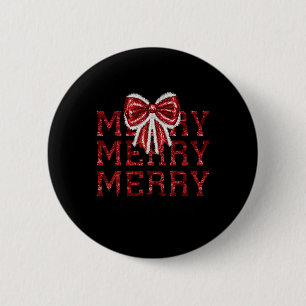 Badge Rond 5 Cm Coquette Bow Santa Claus Joyeuses femmes de Noël X