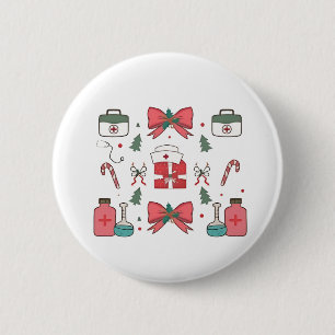 Badge Rond 5 Cm Coquette Infirmière Bow Infirmière personnalisée N