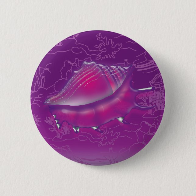Badge Rond 5 Cm Coquillage (Devant)