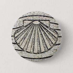 Badge Rond 5 Cm Coquille d'EL Camino, trottoir, Espagne