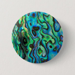 Badge Rond 5 Cm Coquille d'ormeau bleu azur