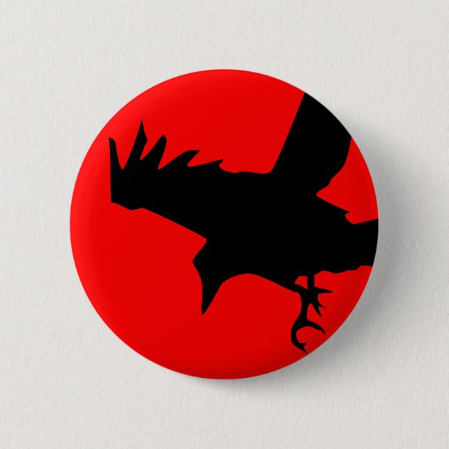 Badge Rond 5 Cm Corbeau foncé (Devant)