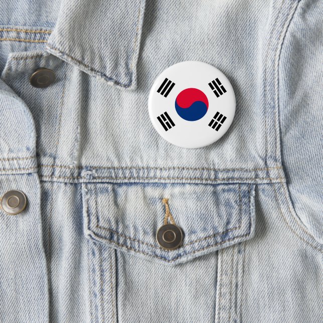 Badge Rond 5 Cm Corée du Sud (En situation)