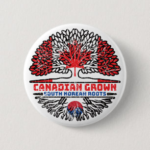 Badge Rond 5 Cm Corée du Sud Corée du Sud Canada Arbre