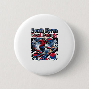 Badge Rond 5 Cm Corée du Sud Énergie de but Skeleton Attaquant Nat