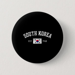 Badge Rond 5 Cm Corée du Sud Établie en 1948 Drapeau sud-coréen In