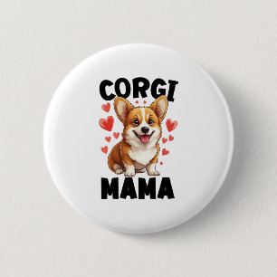 Badge Rond 5 Cm Corgi Mom - Cute Corgi Mama