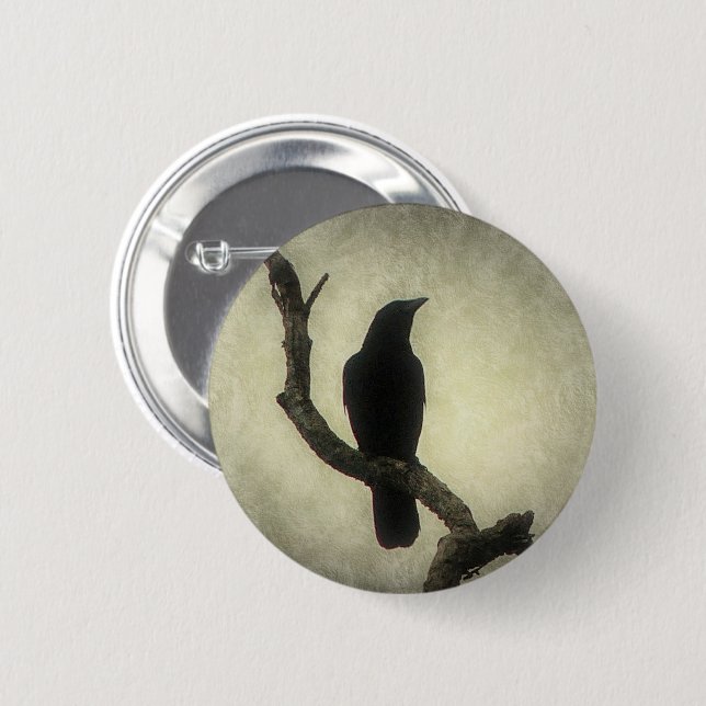 Badge Rond 5 Cm Corneille (Devant & derrière)