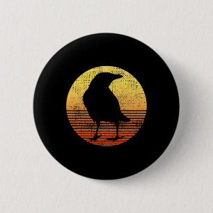 Badge Rond 5 Cm Corneille Oiseau Oiseau corbeau Vintage