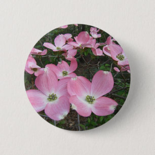 Badge Rond 5 Cm Cornouiller rose