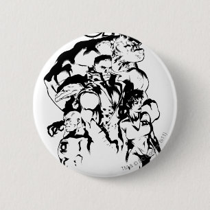 Badge Rond 5 Cm Corps verts de lanterne, noirs et blancs