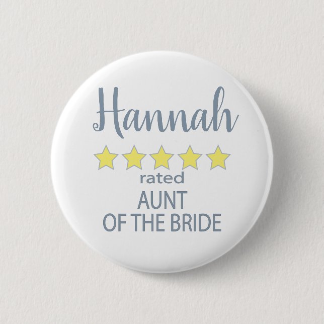Badge Rond 5 Cm Cortège de mariage et de noce 5 étoiles Tante de l (Devant)
