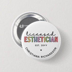 Badge Rond 5 Cm Cosmetologue Esthétique Autorisé Sur Mesure