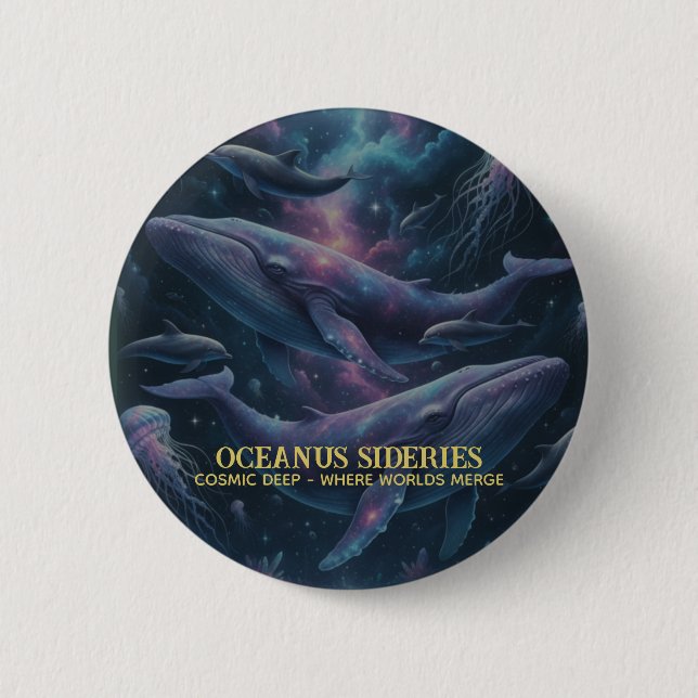 Badge Rond 5 Cm Cosmic Whale Galaxy Ocean (Devant)