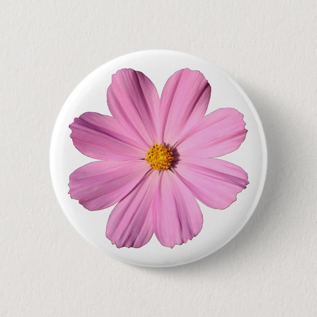 Badge Rond 5 Cm Cosmos roses (Devant)